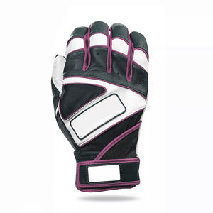 Guantes de Béisbol para Hombre, Diseño Moderno en Blanco y Negro, Antideslizantes, de Cuero y Tela, Cómodos para Bateo - Product Image 4