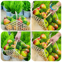 Panier cadeau artisanal en paille de bambou, panier tissé pour emballages cadeaux et paniers-cadeaux & décoration intérieure, qualité d'exportation