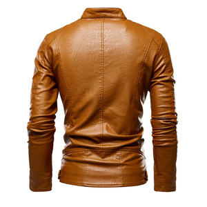 High Quality 100% Genuine <b>Leather</b> <b>Jacket</b> New Style <b>Winter</b> Outfit Hooded Stand Full Zipper Light Canvas Fabric <b>jacket</b> for men - Product Image 6