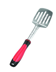 Turner ranurado de acero inoxidable con mango de plástico de fácil agarre Turner ranurado de acero inoxidable duradero para cocinar y servir. - Product Image 1