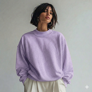 Women's Winter Long New Fashion Cotton Fleece Plus Size Mock Neck Sweatshirt <b>Hip</b> Hop Style Custom Logo Eco-Friendly Casual Wear - Product Image 1