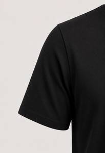 <b>Men's</b> <b>Black</b> O-Neck Short Sleeve <b>Slim</b> Solid Plain Dyed Casual Jersey T-<b>Shirt</b> 100% Polyester Anti-Shrink Anti-Wrinkle 140 Grams - Product Image 3