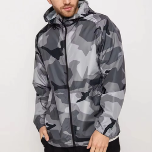 2026 Men's <b>Camo</b> Print Windbreaker <b>Jacket</b> Top Quality Custom Hooded Outdoor Waterproof Lightweight Running <b>Jacket</b> - Product Image 1