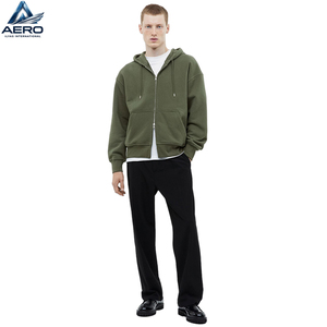 Sudaderas con capucha de alta calidad al por mayor, 100% algodón, personalizadas con estampado puff, estilo urbano, casual, oversize, con cremallera, para hombre, de forro polar francés grueso. - Product Image 3