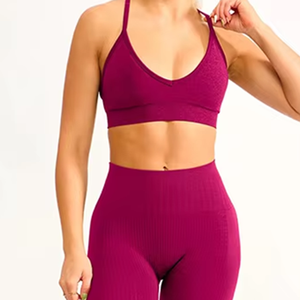 Wholesale Price Custom Logo Gym Fitness Yoga Sets Woman Yoga <b>Leggings</b> With Tops Yoga Two Piece Workout Set for <b>Women</b> - Product Image 2