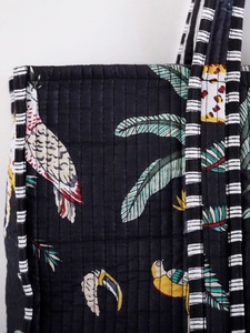 Luxury <b>Printed</b> Cotton Quilted Shoulder Bag for Women with Soft Texture and Elegant Chain Strap - Product Image 2