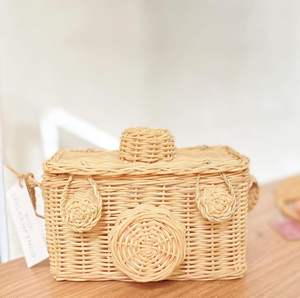 Mini sacs de cadeau d'excellente qualité pour enfants pour la fête d'anniversaire panier de sac de jouet d'appareil photo en rotin naturel fait main - Product Image 6