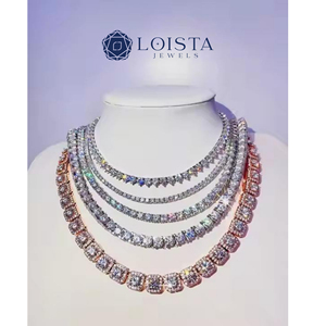 LOISTA Rose Gold Plated Diamond Baguette Cut <b>Statement</b> <b>Necklace</b> Women's Luxury Geometric Box Chain Wedding Jewelry - Product Image 2