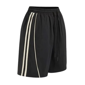 Shorts pour hommes de haute qualité, 180 grammes, 100% polyester, uni, décontracté, taille mi-haute élastique, séchage rapide, grande taille, satin - Product Image 5