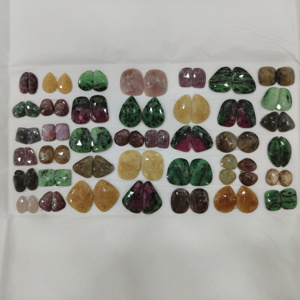 100% tự nhiên Emerald Ruby vàng sapphire mix Kích thước miễn phí Rose cut rất nhiều phẳng trở lại lỏng đá quý làm bằng tay làm đồ trang sức - Product Image 2