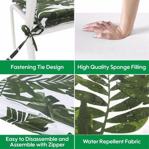 4pcs 15\" X 15\" Outdoor Patio <b>Chair</b> <b>Pads</b> Replacement Seat Cushions Ties for Dining Gardens Quality Outdoor Pillows Cushions - Product Image 2