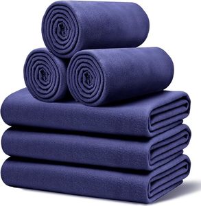 Navy <b>Blue</b> Polar Fleece <b>Throw</b> <b>Blanket</b> Solid Color Rectangular Folded Lightweight Soft Warm Home Use Four Seasons - Product Image 1