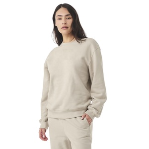 Sweat-shirt à col rond pour femme personnalisé, streetwear, respirant, en polaire, uni, brodé de strass, séchage rapide, logo sur le devant - Product Image 1