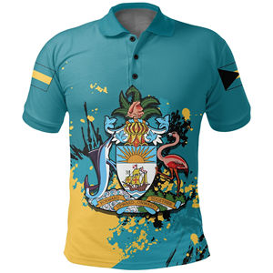 Personalized Bahamas Marlin Printed Polo Shirts for Men OEM Bahamian Coat of Arms Casual Quick Dry <b>Tops</b> Men's Polo Shirt Golf - Product Image 3