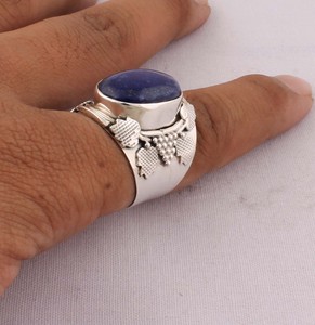 Wholesale 925 Sterling Silver <b>Lapis</b> <b>Lazuli</b> <b>Ring</b> Natural Blue <b>Lapis</b> Gemstone <b>Ring</b> Jewelry Manufacturer S925 Silver <b>Lapis</b> <b>Ring</b> - Product Image 3