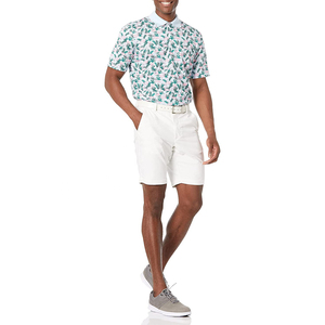 Men's Golf for Shirts Knitted Breathable Tropical Beach <b>Leaves</b> Print Short Sleeve Sublimation 3D Print Casual - Product Image 6