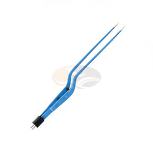 Pinces à baïonnette manuelles bipolaires en acier inoxydable, pointe de 1,0 mm / 1,5 mm, 21,6 cm, droites, semi-adhérentes, réutilisables, neurochirurgicales - Product Image 3