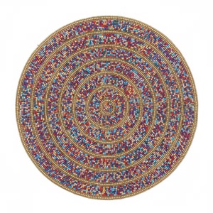 แผ่นรองจานงานแต่งงานรูปผีเสื้อประดับลูกปัดผ้าฝ้ายทำมือ - CRYSTAL CRAFT - Product Image 2