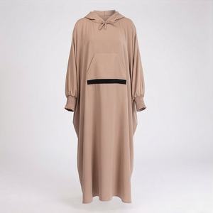 2025 OEM Kimono Abaya pour femmes musulmanes, en tissu polyester épais, doux et très extensible, col en V, manches longues, pour fêtes, Ramadan, mariages - Product Image 1
