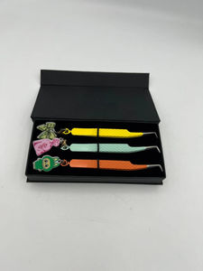 Pince à cils DANTRIC IMPLANTS en acier inoxydable, durable, pointe de précision lisse, 10 mm, outil professionnel pour extensions de cils, coffret - Product Image 2