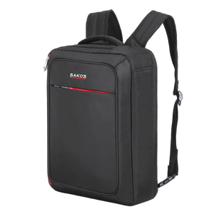 Leather Strap Shockproof Laptop Compartment Zipper SAKOS Versatile Unisex Striped <b>Waterproof</b> <b>School</b> <b>Backpack</b> 20L Detachable - Product Image 1