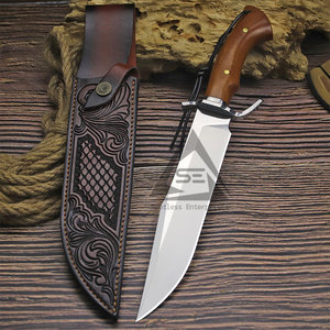Couteaux Bowie personnalisés de haute qualité en acier inoxydable avec manche en bois, fabrication OEM - Approvisionnement direct d'usine en stock - Product Image 4