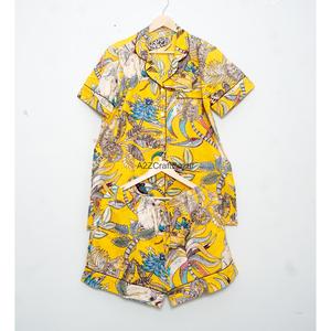 Nuevo Conjunto de Pijama de Manga Corta para Mujer, 100% Algodón, Lujoso y Suave, con Estampado de Dibujos Animados, Estilo Japonés Simple - Product Image 6