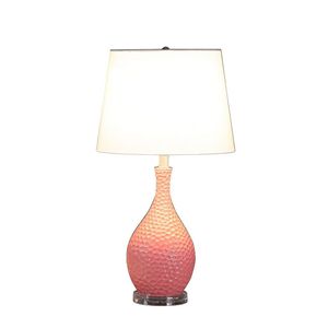 Lampada da tavolo in resina rosa Telli Pebble Mid Century da 28 pollici - Product Image 4
