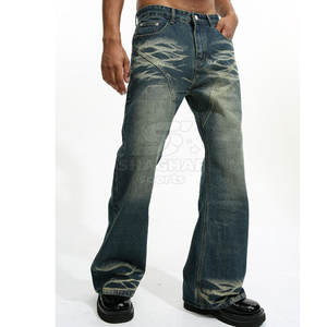 Pantalones de mezclilla para hombre de cintura alta, corte recto, para uso exterior, los mejores, informales, lavados, con MOQ bajo - Product Image 2