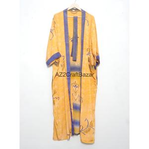 <b>Women's</b> 100% Silk Kimono <b>Robe</b> Autumn Summer Spring Breathable Quick <b>Dry</b> Drawstring Closure Full Length Printed V-neck Soft - Product Image 5