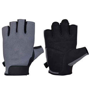 Guantes de Gimnasio para Levantamiento de Pesas con Cierre de Gancho y Bucle, de Cuero, Resistentes, de Medio Dedo, Antideslizantes, Ligeros, Unisex, para Exteriores - Product Image 1