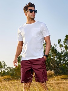 Shorts décontractés pour hommes en tissu doux, légers, respirants, avec taille élastique et cordon de serrage, shorts d'été tendance pour la gym, la course à pied et les sports - Product Image 3