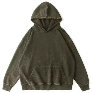 Sweat à capuche pour homme en coton délavé à l'acide, style streetwear vintage et décontracté, qualité premium - Product Image 4