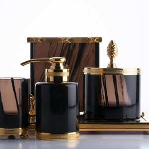 Ensemble de salle de bain en verre, distributeur de savon et porte-brosse à dents, organiseur pour la décoration de la maison - Product Image 6