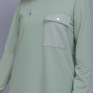 Ensemble de survêtements islamiques pour femmes, abaya longue traditionnelle, tenue de sport musulmane, avec poche poitrine – Meilleures ventes - Product Image 4