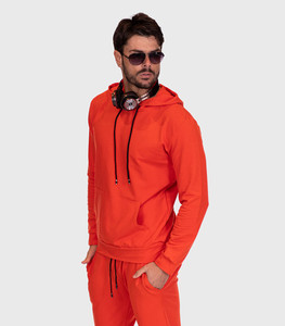 Conjunto Deportivo de Invierno Color Rojo Sólido, 100% Algodón, Grueso, Transpirable, de Secado Rápido, Sudadera con Capucha y Pantalones, 2 Piezas, Trajes Personalizados - Product Image 3