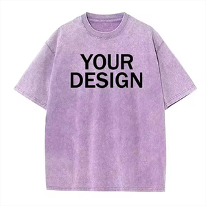 T-shirt homme col montant oversize uni, épais et de haute qualité, personnalisé, 305 g/m², effet délavé à l'acide - Product Image 1