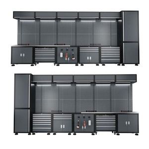 Conjunto de Gabinetes Modulares Metálicos para Herramientas con Panel Perforado, 12 Cajones, Cerradura con Llave, Almacenamiento Industrial para Garaje, con Ruedas, 68x52x200cm, Carga de 300kg, OEM/ODM - Product Image 1