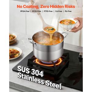 Pentola in Acciaio Inox da 12 Quarti con Coperchio in Vetro, Senza PFOA e PFAS, Compatibile con Fornelli a Gas, Disponibile nelle Misure 32cm e 40cm - Product Image 2