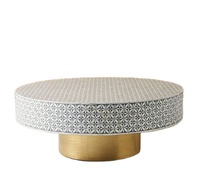 Nouvelle vente exclusive sur des meubles de qualité standard Forme carrée Nouvelle table basse d'appoint en incrustation d'os au design noir et blanc