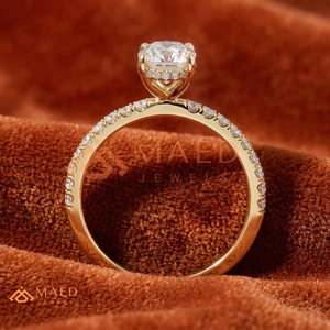 Anillo de Compromiso de Moissanita con Corte Ovalado, Oro Amarillo Sólido de 14K/18K, VVS1, Color D, Anillo de Boda con Diamante de Laboratorio para Mujer - Product Image 2