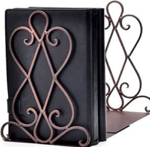 Sujetalibros de metal negro y cono dorado disponibles a precios de mayorista que añaden un toque elegante y moderno de mediados de siglo a tu estantería. - Product Image 6