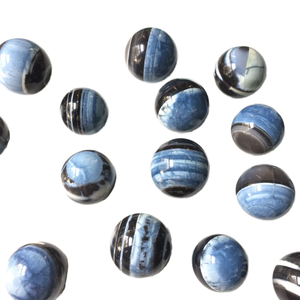 Piedra preciosa de ágata semipreciosa de esfera tallada de ópalo azul Owyhee para curación metafísica y decoración del hogar - Product Image 1