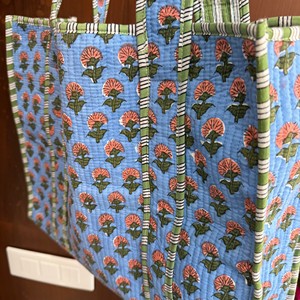 2026 Handmade Indian Cotton Shoulder <b>Bag</b> for Women Hand Block Printed Quilted Tote <b>Bag</b> Summer Winter Spring All - Product Image 3