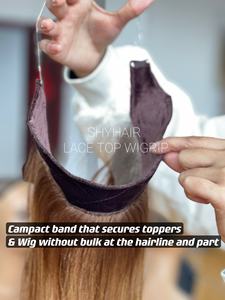 SHY Hair New Desgin Lace Top Wigrip Banda compacta que asegura Toppers y peluca sin volumen en la línea del cabello y parte - Product Image 4