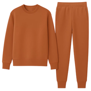 Conjunto Deportivo Casual para Hombre, Transpirable, Corte Regular, Cuello Redondo, Manga Larga, Color Sólido, Estilo Deportivo - Product Image 1