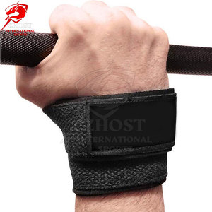 Correas de algodón para muñecas con 8 figuras de soporte, reforzadas para levantamiento de pesas, entrenamiento en gimnasios, clubes de fitness y deportes. - Product Image 4