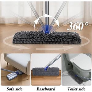 MASTERTOP 360 Two-Sided Microfiber Floor Cleaning System Dust <b>Mop</b> with Stainless Steel Handle Wet/Dry/Microfiber Flat Flip <b>Mops</b> - Product Image 2