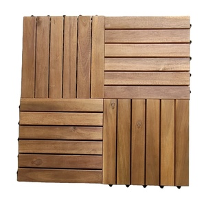 Tuile de terrasse extérieure en bois massif d'acacia à 6 lattes, style élégant, pour piscine et jardin, bois d'ingénierie protégé en provenance du Vietnam - Product Image 1