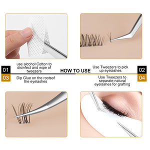 Pince à cils en acier inoxydable RMI en gros avec pointe fine, marque privée, pour l'application des cils - Product Image 3